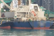 광양 정박 중인 3만 톤급 화물선 벙커-C 유출, 해경 방제 작업 중